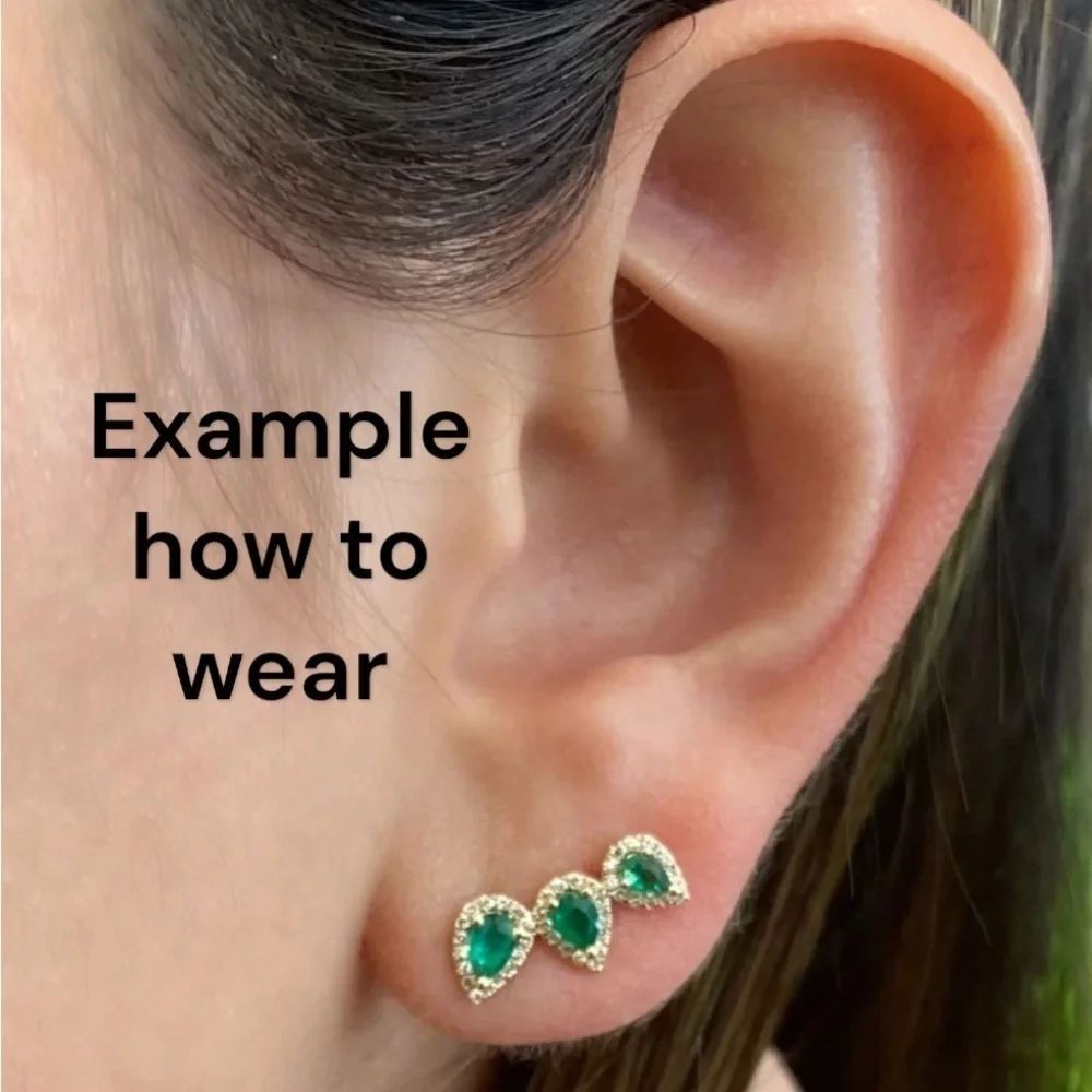 Black Onyx Gold Climber Earrings